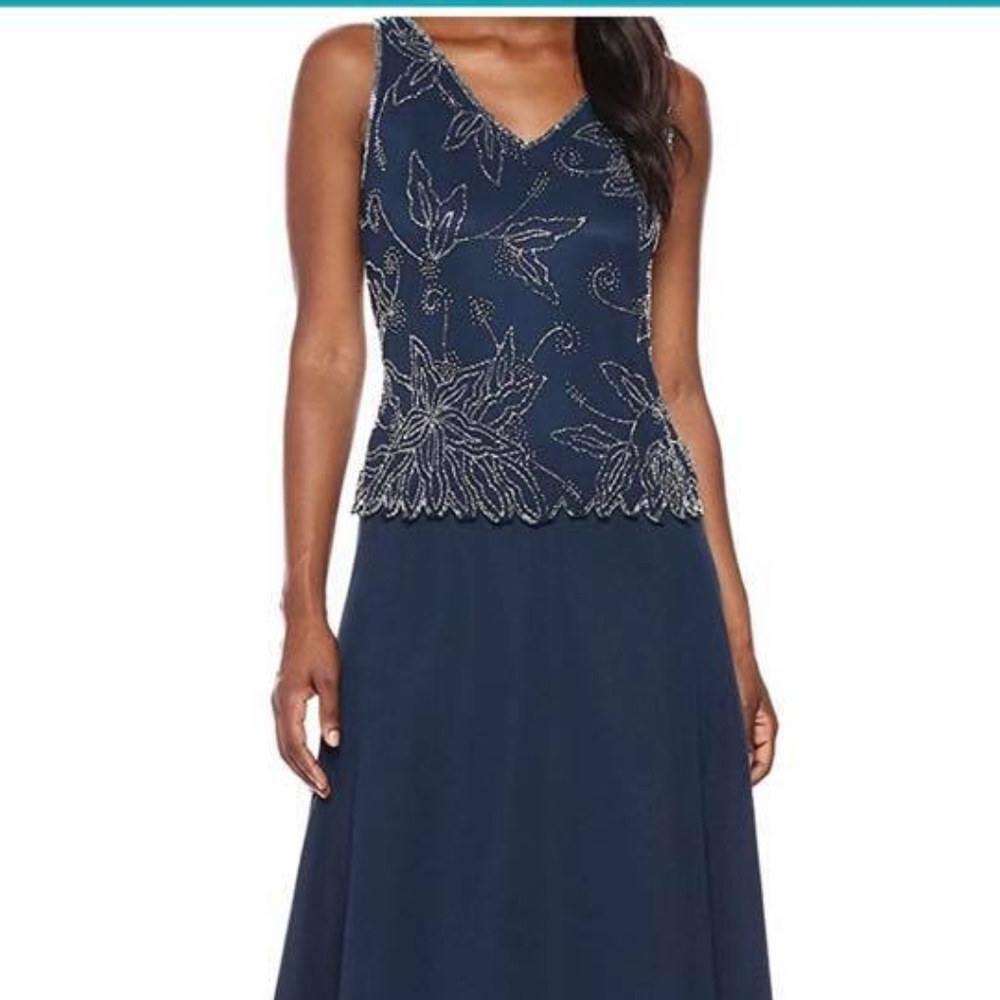 J Kara beaded long jacket dress
